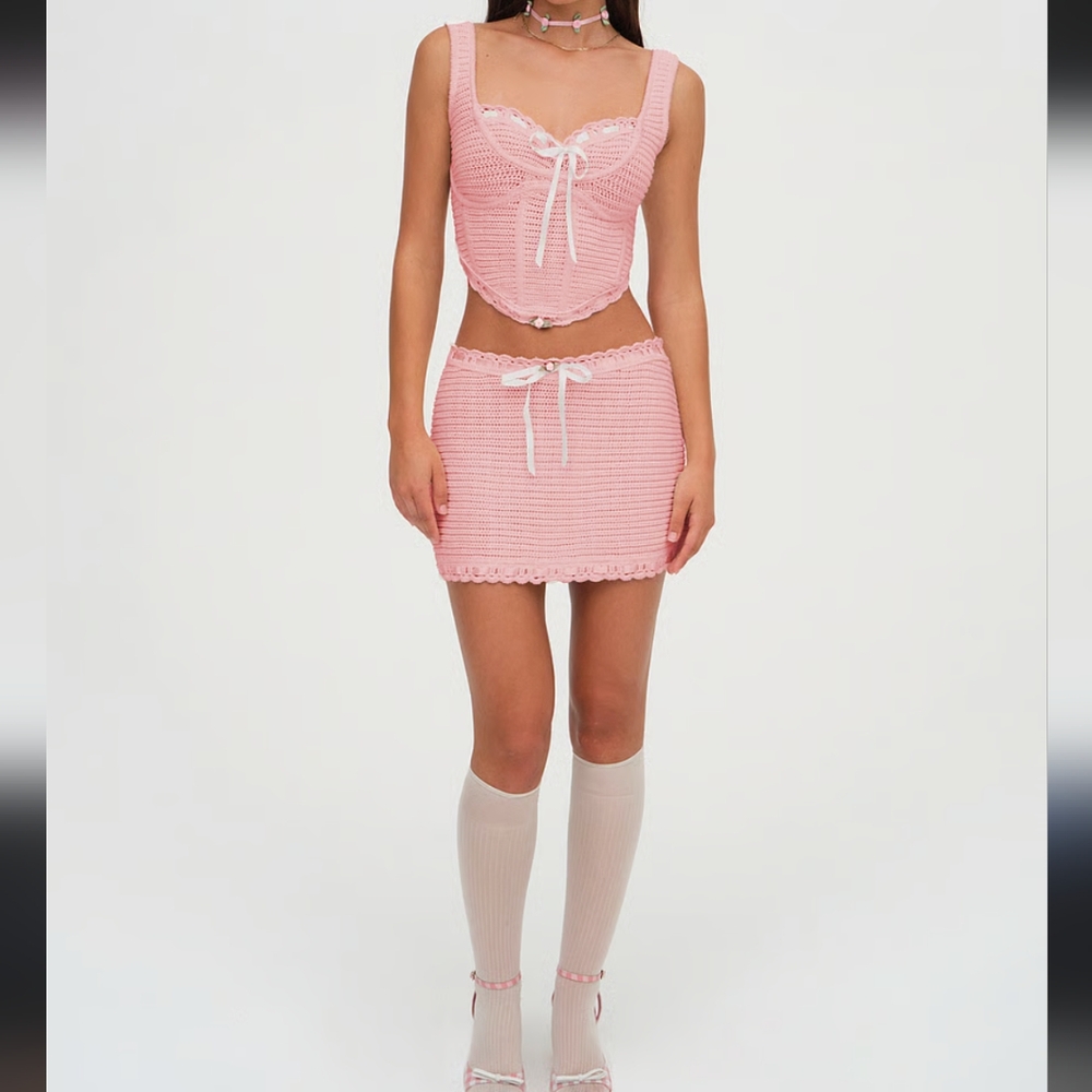 For Love And Lemons Crochet Skirt